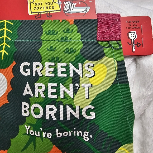 Blue Q Vegetable Greens Vegetarian Vegan Funny Themed Apron - Picture 2 of 11